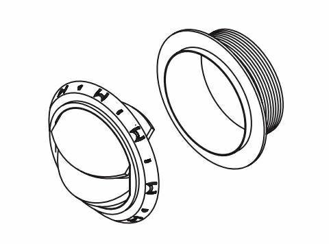 Uitblaasrooster 60mm zwart, afsluitbaar