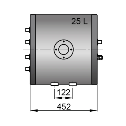 Dubbele spiraal boiler 25 liter
