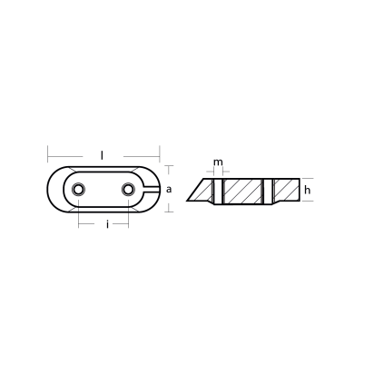 Zinc Yamaha small Bar anode 8-300HP