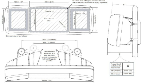 Helm Pod for 4 x standard instruments / 2 x standard instruments + 1 x  7" screen
