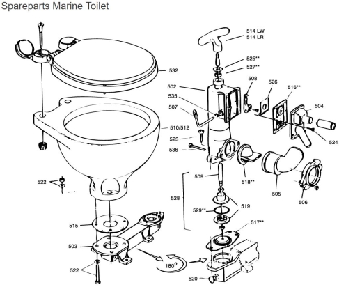Pomp voor handtoilet wit (excl. pakking)