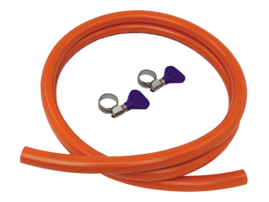 GASSLANG THERMOPLAST 8X15MM 10BAR 150CM MET 2 RVS KLEMMEN