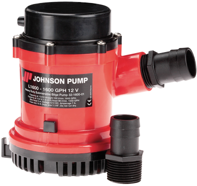 Johnson Pump L-serie Bilgepomp L1600  24V / 3 5A  100l/min  Slangaansluiting 1-1/8 ( Ø28 5mm ) & 1-1
