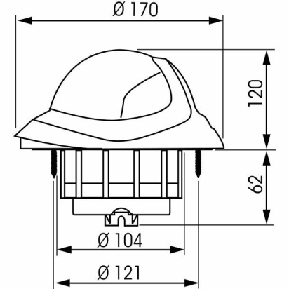 Olympic 115 wit/zwarte roos conisch, schuin