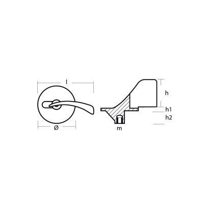 Zinc Selva skeg for trim tab Best 800-s1000