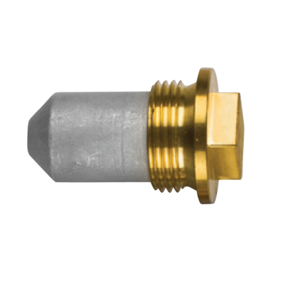 Zinc Volvo pencil anode Ø10 L.30  complete with brass plug th.1'' GAS