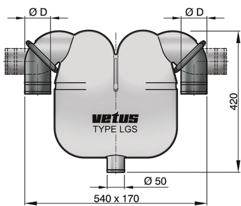 Water/gas separator 75mm