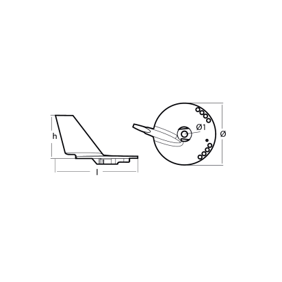 MG Suzuki skeg for trim tab DF60-DF70