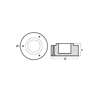 Zinc Detra propeller anode Ø220 Azimut-Benetti type