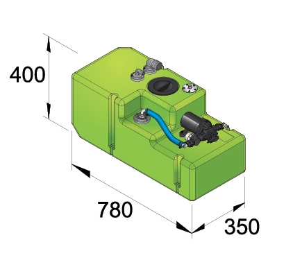 Drinkwatertank systeem Comfort 61ltr, 12V