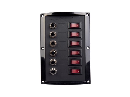 Schakelpaneel met circuitbreaker zwart