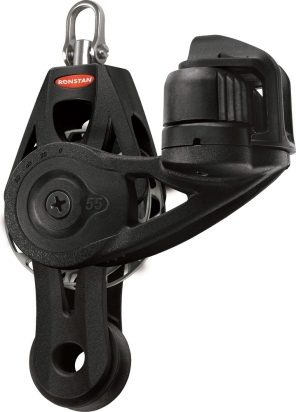 RF56530 Ronstan Orbit 55mm, vioolblok, ratel, swivel, hondsvot, klem