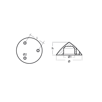 Zinc America Bow Thruster propeller nut Ø111,5