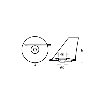 Zinc Mercury Skeg for trim tab