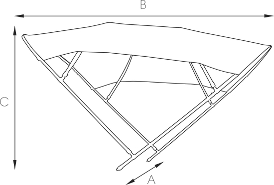 Aluminium Zonnetent model Sixty  255x255x140cm