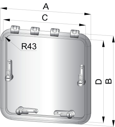 Magnus vluchtluik 6363 Satin new lock 627x627mm