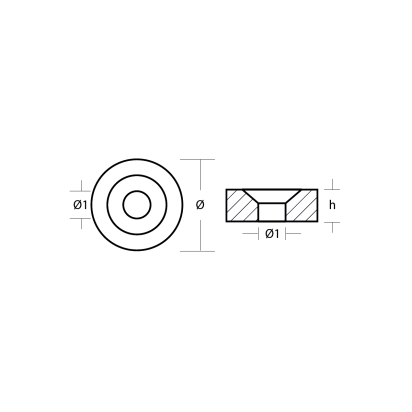 Zinc Nissan Tohatsu button anode for 2,5-3,5-5-6-8-HP -15-18-S Maxi-25-40 Corsa Ø24 H.7