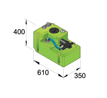 Drinkwatertank systeem Comfort 42ltr, 12V