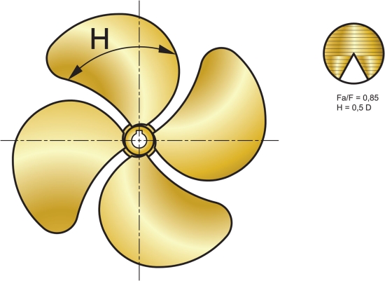 Scheepsschroef type P4G 18" X 24" RH, 40mm