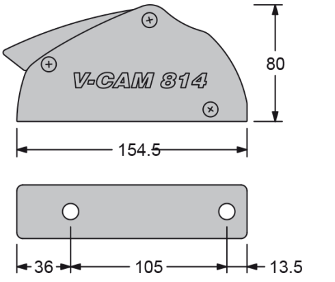 Antal Aluminium Valstopper V-CAM 814  Single  Lijn Ø10-12mm  Breedte 36mm  gewicht 0 6kg