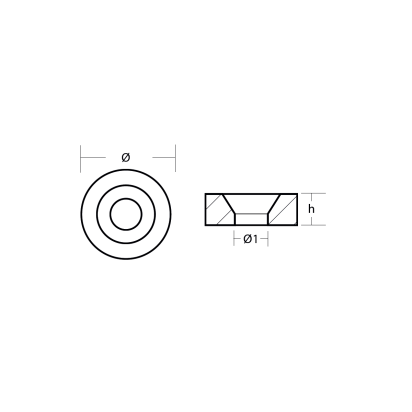 Zinc Nissan Tohatsu button anode Ø24 H.7