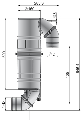 Geluiddemper / zwanehals NLPG kunststof 90mm