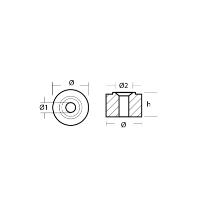 MG Yamaha button anode for 40-90 Ø24 h14