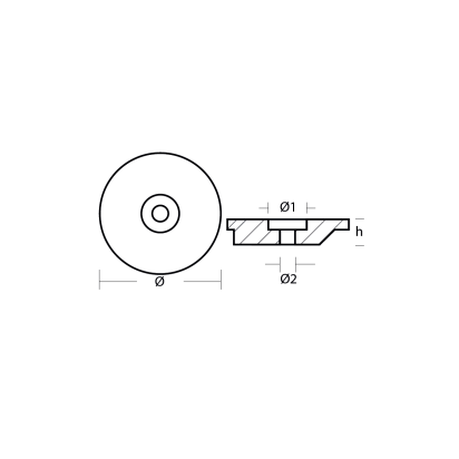 Zinc Suzuki Small round plate for 9,9 - 15HP