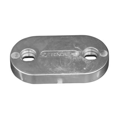 Zinc Oval plate for hull (Sea Ray)(7.87"x 4.3"x 1.18"H)