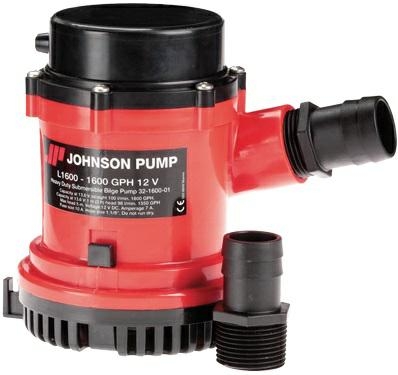 Johnson Pump L-serie Bilgepomp L1600  12V / 7A  100l/min  Slangaansluiting 1-1/8 ( Ø28 5mm ) & 1-1/4