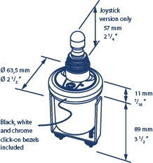 Boegschroefpaneel elektr. joystick, rond 52mm