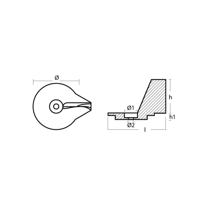 Zinc Mercury Skeg for trim tab for F25-F50