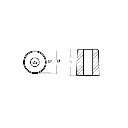 Zinc Yamaha Cylinder Crankcase anode4-70HP Ø13 H15