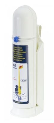 Witte container voor opblaasbare joon