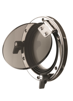 Patrijspoort PQ53+ hor D 175 mm RVS smoke acrylaat