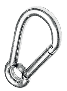 Karabijnhaak met kous RVS 316 8 mm