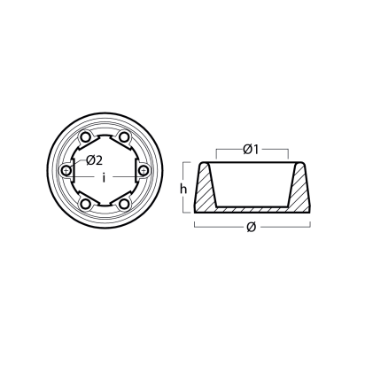 Zinc Sevogear Propeller nut for sailyacht Wally