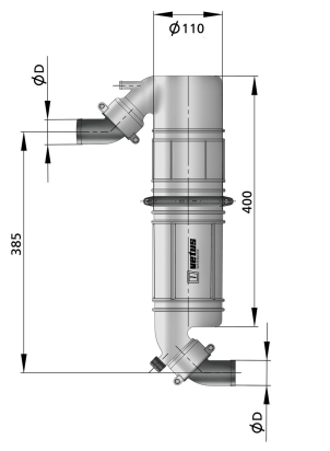 Geluiddemper / Zwanehals NLPG kunststof 50mm