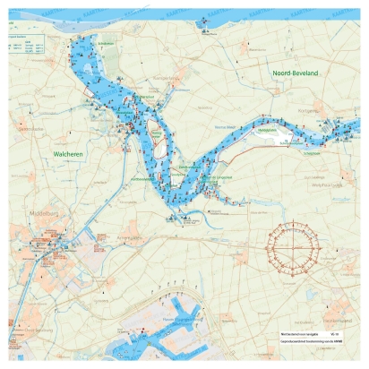 Kaartkussen Veerse Meer Blauw Hoes