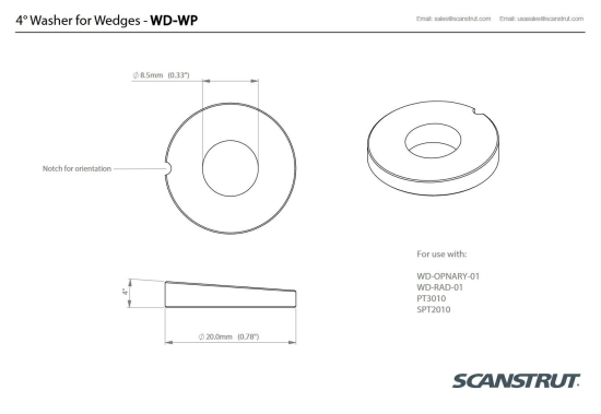 4° Base wedge washer pack