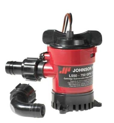 Johnson Pump L-serie Bilgepomp ( cartridge type ) L750  24V / 1 5A  73l/min  Opvoerhoogte max. 2 6m