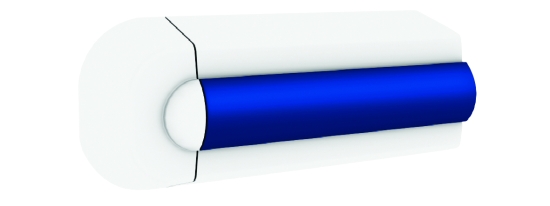 Set eindstukken,zwart, voor stootlijst type TRAP55