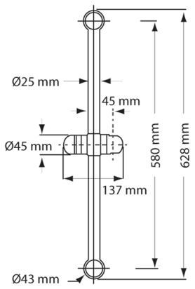Verstelbare doucheset chroom