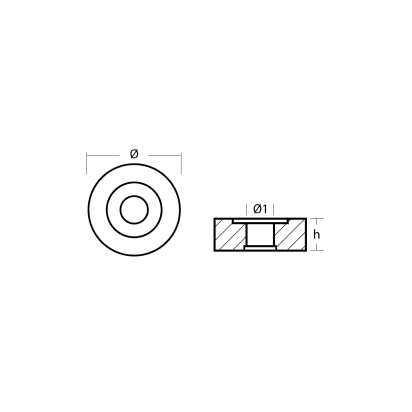 AL Mercury button anode for engines Ø20 H.7