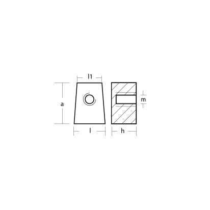 Zinc Yamaha Block with hole for F30-F60 Hp