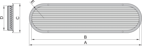 Luchtaanzuigpoort type 70 rvs (excl. doradebox)