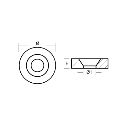 Zinc Yanmar washer for 70-85HP