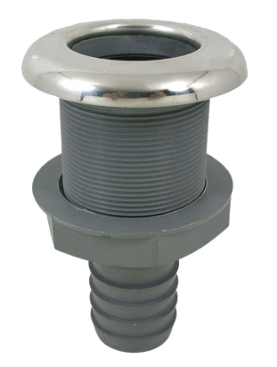 allpa Kunststof Rechte Huiddoorvoer met RVS Flens  Ø1-1/4 x 32mm  L=103mm  Flens Ø60mm