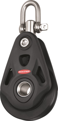 RF64100AW Ronstan Core 60mm, 1-schijfsblok, swivel, staaldraad
