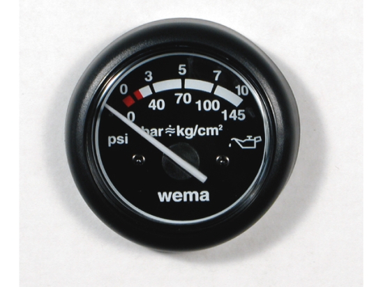 OLIEDRUK METER ZWART 25PSI